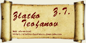 Zlatko Teofanov vizit kartica
